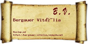 Bergauer Vitália névjegykártya